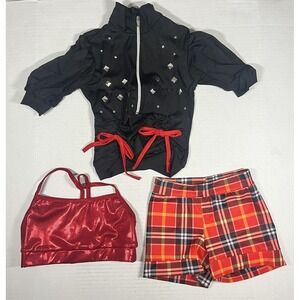 Kelle dance costume Girls SZ SC Small Made In USA Solo Biker Rock & Roll